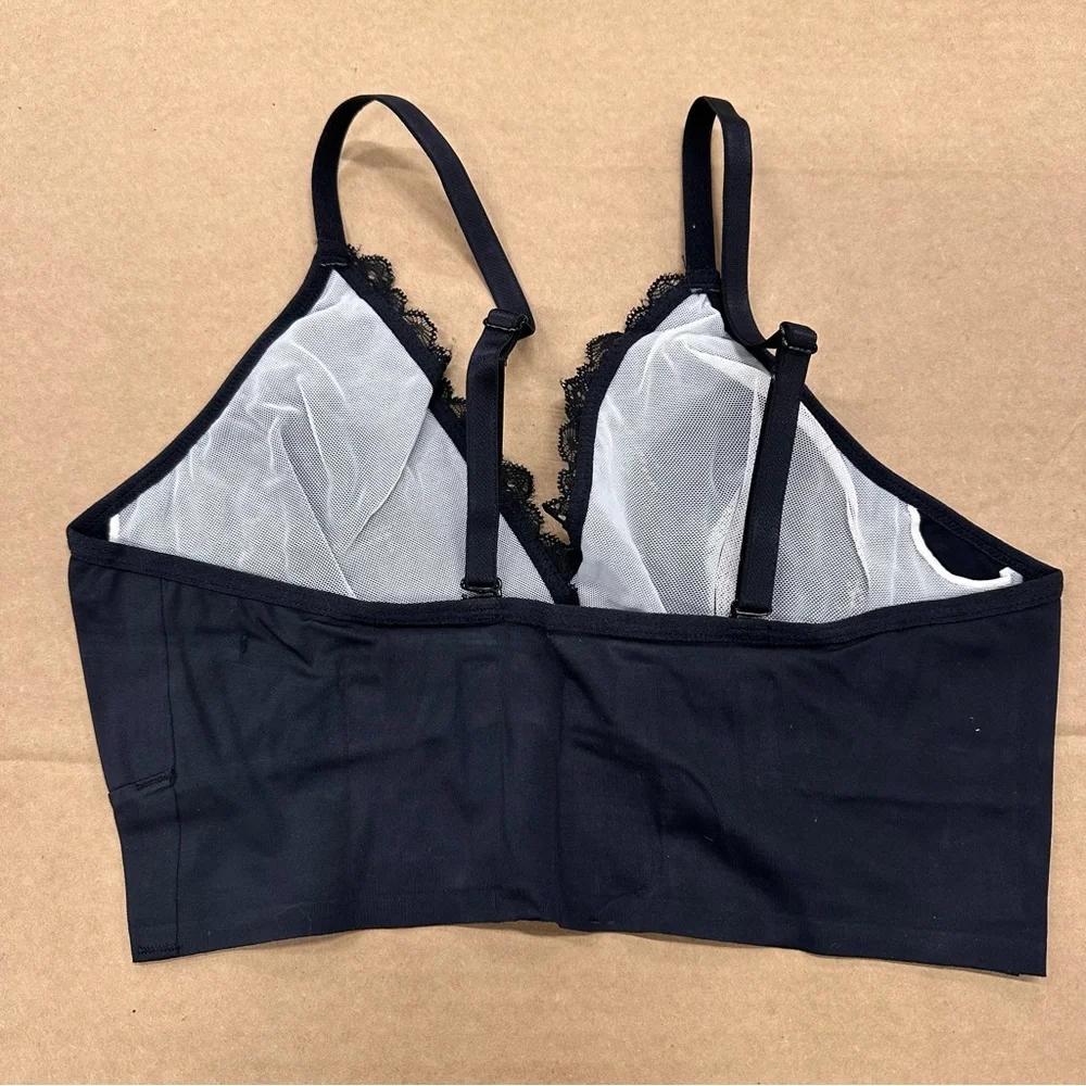 New Ruby Ribbon Second Skin Lace Demiette Bra Black_3